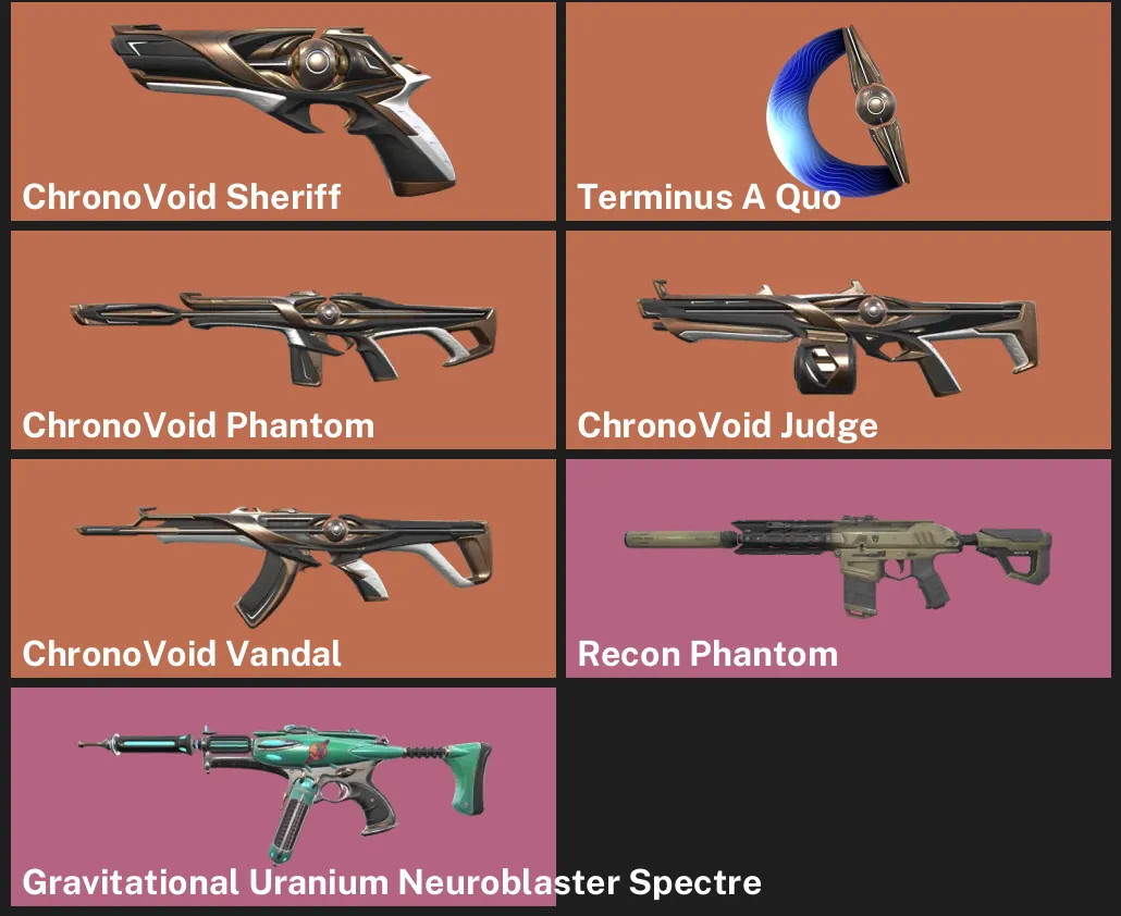 🌏AP 🎮 RANKED READY ✨ ChronoVoid Sheriff ✨ Terminus A Quo ✨ ChronoVoid Phantom ✨