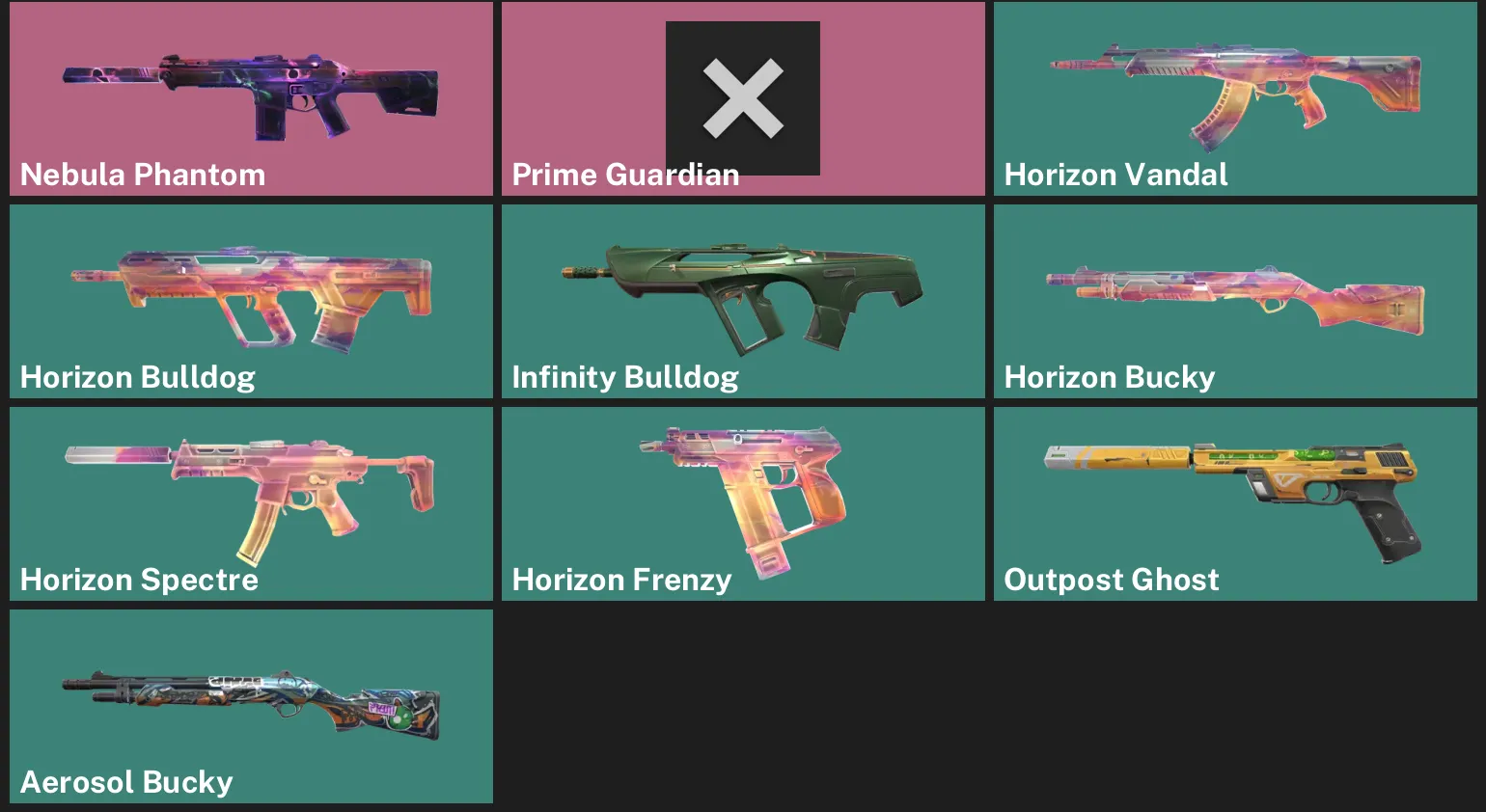 🌍EU 🎮 UNRANKED ✨ Nebula Phantom ⚡ Prime Guardian ✨ Horizon Vandal ✨ Horizon