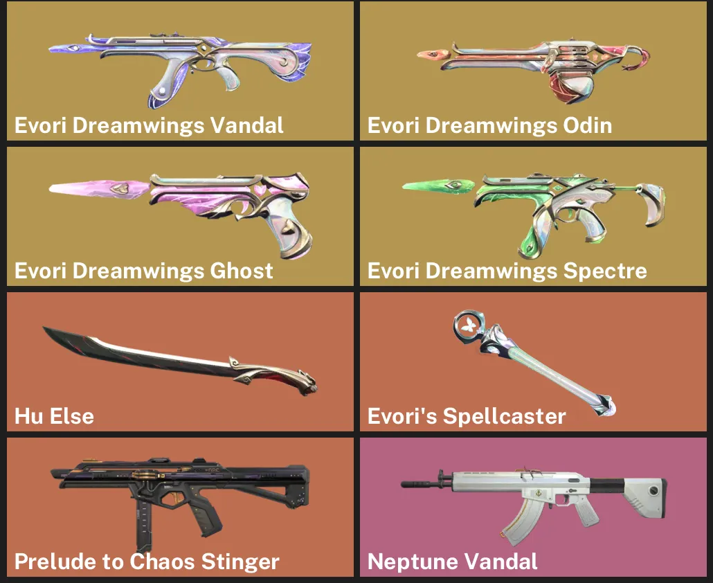 🌍EU 🎮 UNRANKED ✨ Evori Dreamwings Vandal ✨ Evori Dreamwings Odin ✨ Evori