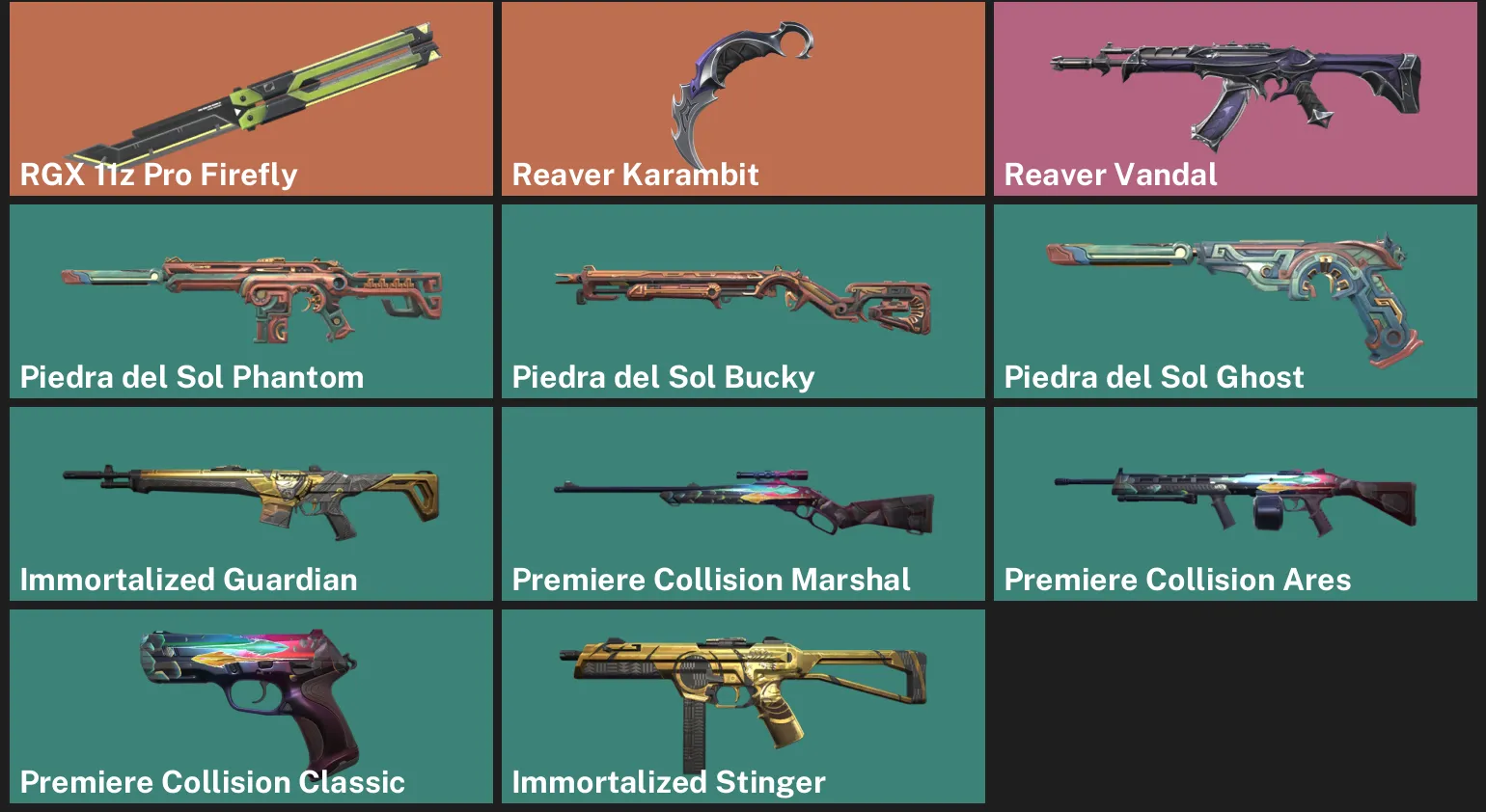 🌏AP 🎮 UNRANKED ✨ RGX 11z Pro Firefly ⚡ Reaver Karambit ⚡ Reaver Vandal ✨ Piedra