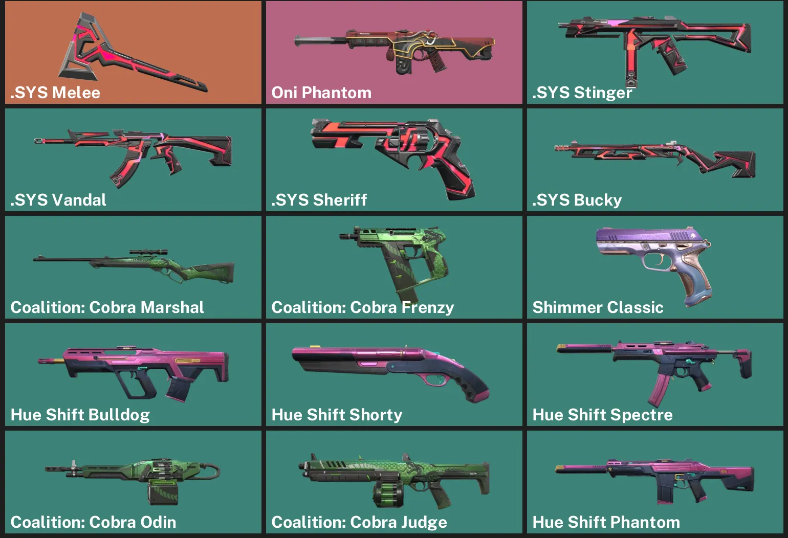 ๐AP ๐ฎ RANKED READY ๐งฉ .SYS Melee ๐ Oni Phantom ๐งฉ .SYS Stinger ๐งฉ .SYS Vandal ๐งฉ