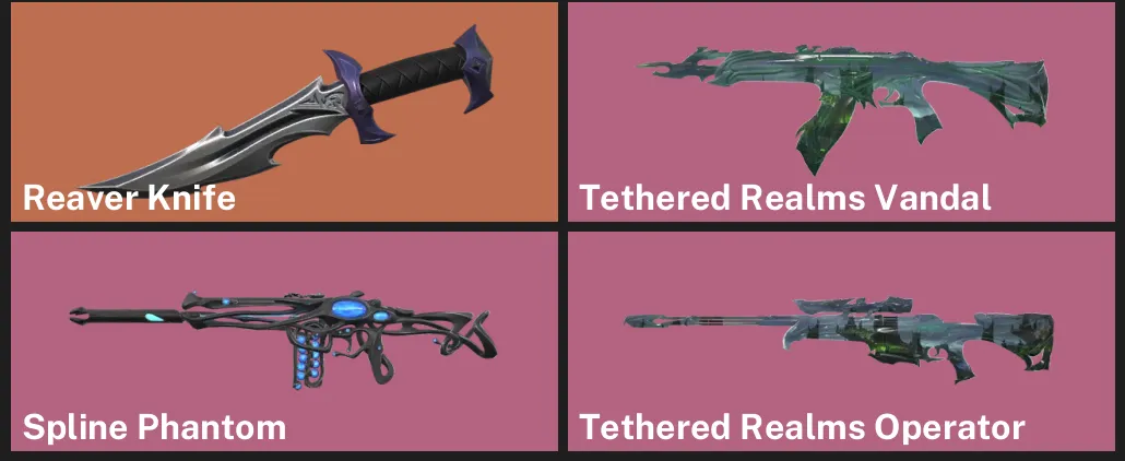 🌍EU 🎮 UNRANKED ⚡ Reaver Knife ✨ Tethered Realms Vandal 🌀 Spline Phantom ✨