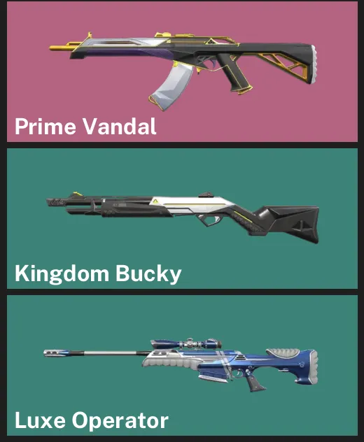 🌍EU 🎮 UNRANKED ⚡ Prime Vandal ✨ Kingdom Bucky ✨ Luxe Operator