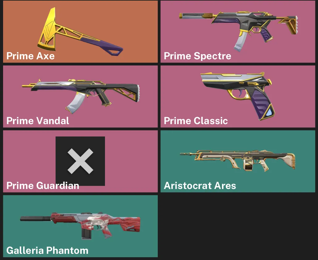 🌍EU 🎮 RANKED READY ⚡ Prime Axe ⚡ Prime Spectre ⚡ Prime Vandal ⚡ Prime Classic ⚡