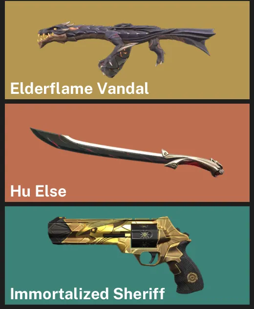 🌎LA 🎮 RANKED READY 🐲 Elderflame Vandal ✨ Hu Else ✨ Immortalized Sheriff