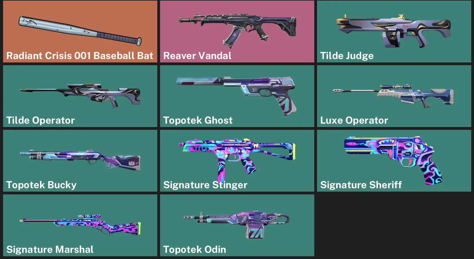 🌍EU 🎮 UNRANKED ✨ Radiant Crisis 001 Baseball Bat ⚡ Reaver Vandal ✨ Tilde Judge ✨