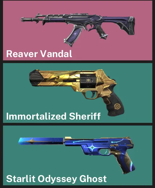 🌏AP 🎮 RANKED READY ⚡ Reaver Vandal ✨ Immortalized Sheriff ✨ Starlit Odyssey