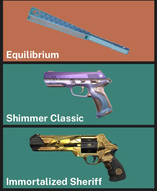 🌏AP 🎮 RANKED READY ✨ Equilibrium ✨ Shimmer Classic ✨ Immortalized Sheriff