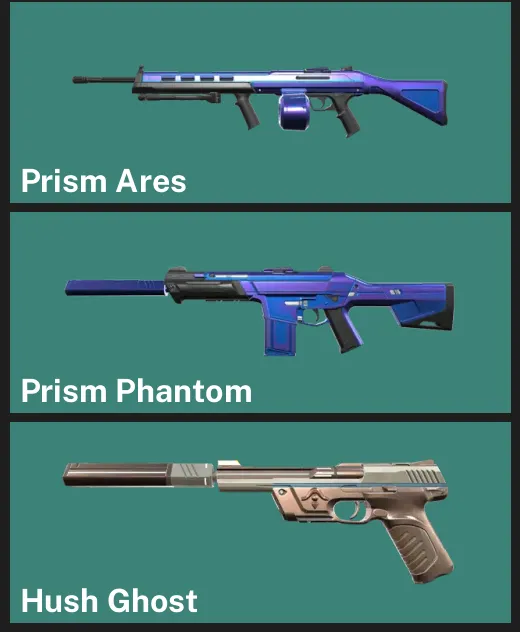 🌏AP 🎮 UNRANKED ✨ Prism Ares ✨ Prism Phantom ✨ Hush Ghost