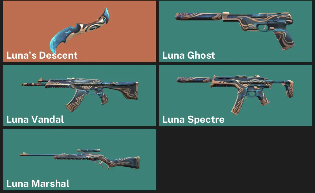 🌍EU 🎮 RANKED READY ✨ Luna's Descent ✨ Luna Ghost ✨ Luna Vandal ✨ Luna Spectre ✨