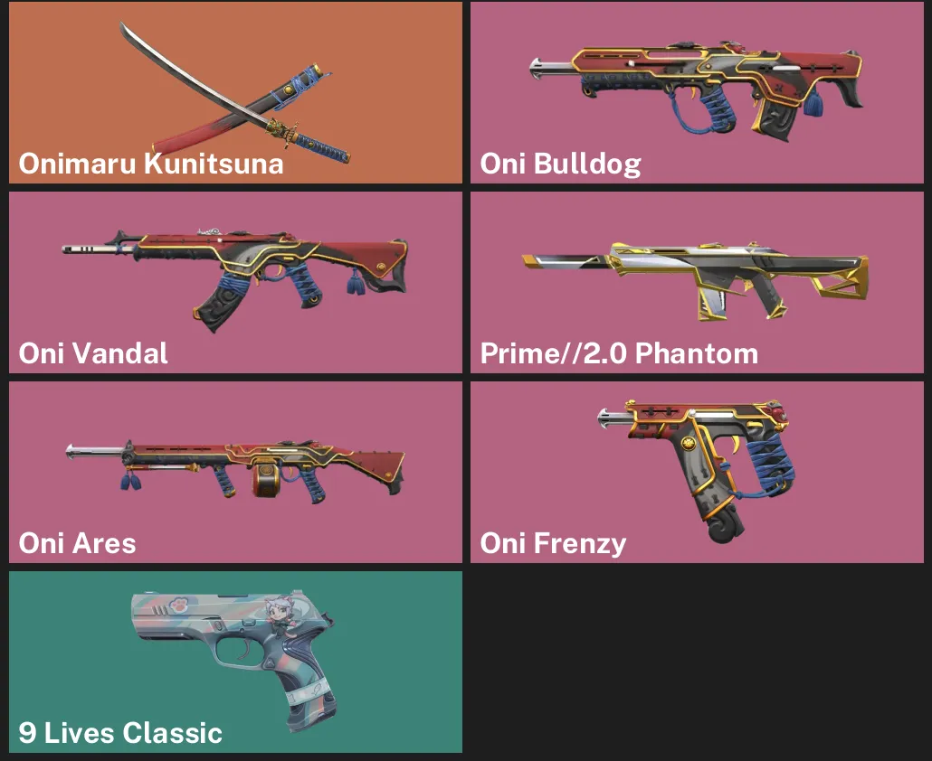 🌎NA 🎮 RANKED READY 🐉 Onimaru Kunitsuna 🐉 Oni Bulldog 🐉 Oni Vandal ⚡ Prime//2.0