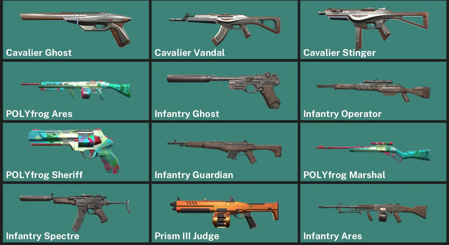 🌎NA 🎮 UNRANKED ✨ Cavalier Ghost ✨ Cavalier Vandal ✨ Cavalier Stinger ✨ POLYfrog