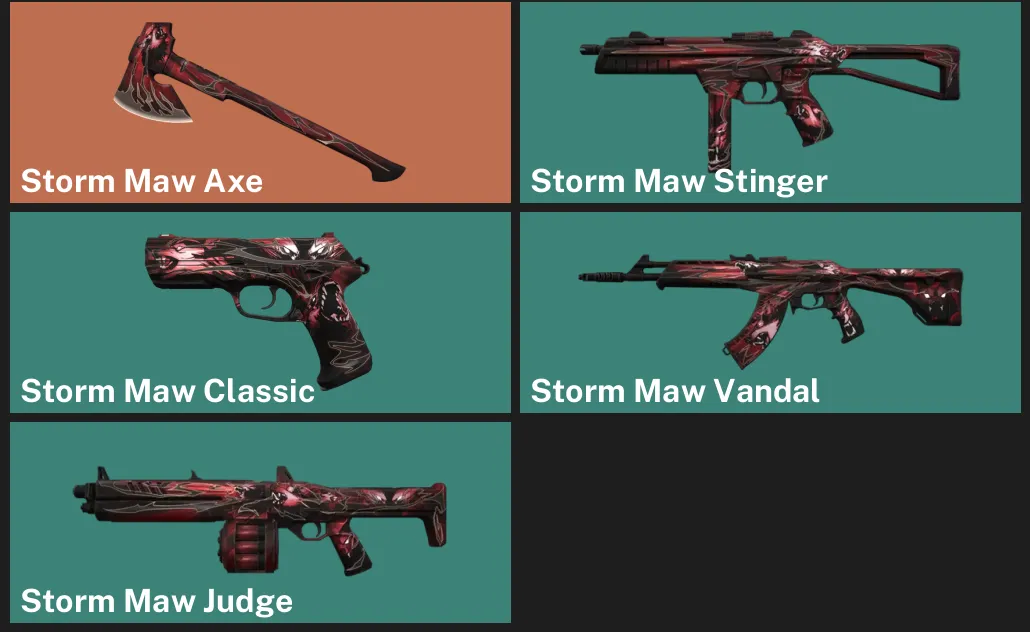🌍EU 🎮 UNRANKED 🔪 Storm Maw Axe ✨ Storm Maw Stinger ✨ Storm Maw Classic ✨ Storm