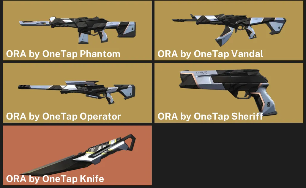 🌎NA 🎮 UNRANKED ✨ ORA by OneTap Phantom ✨ ORA by OneTap Vandal ✨ ORA by OneTap