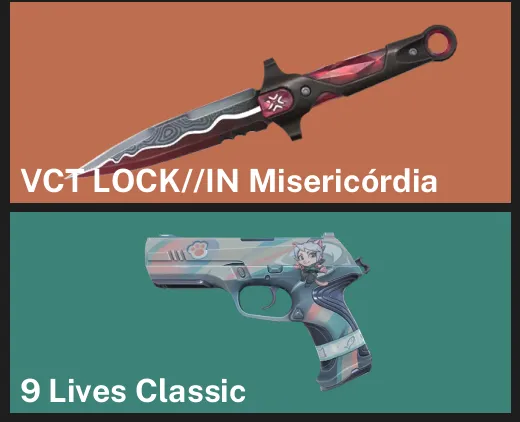 🌎LA 🎮 RANKED READY ✨ VCT LOCK//IN Misericórdia ✨ 9 Lives Classic