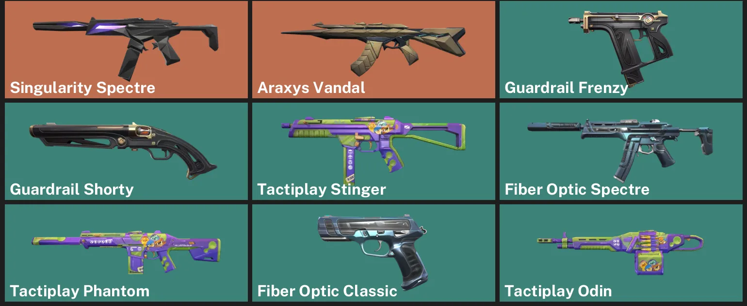 🌎NA 🎮 RANKED READY 🪐 Singularity Spectre 💎 Araxys Vandal ✨ Guardrail Frenzy ✨