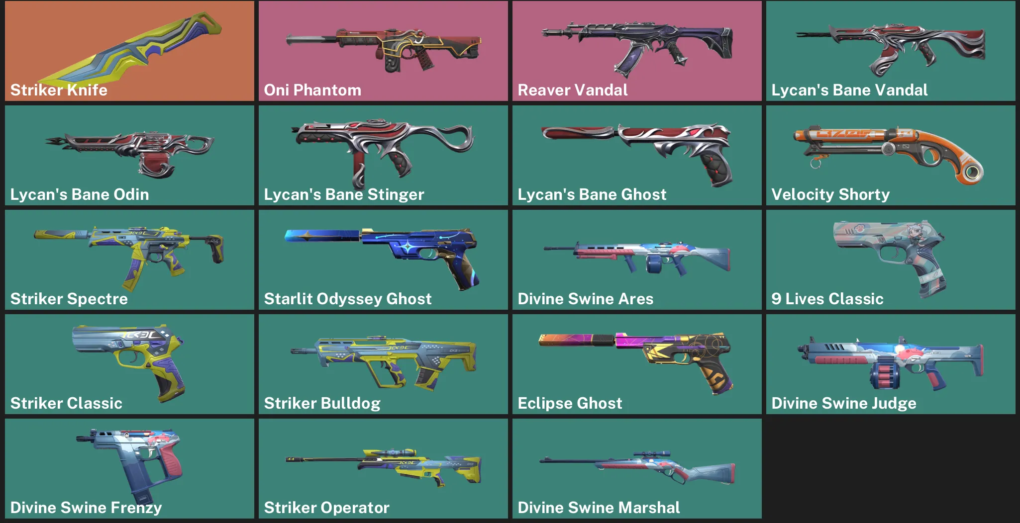 🌏AP 🎮 RANKED READY 🔪 Striker Knife 🐉 Oni Phantom ⚡ Reaver Vandal ✨ Lycan's Bane