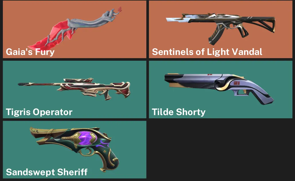 🌍EU 🎮 RANKED READY 🌿 Gaia's Fury 🌟 Sentinels of Light Vandal ✨ Tigris Operator ✨