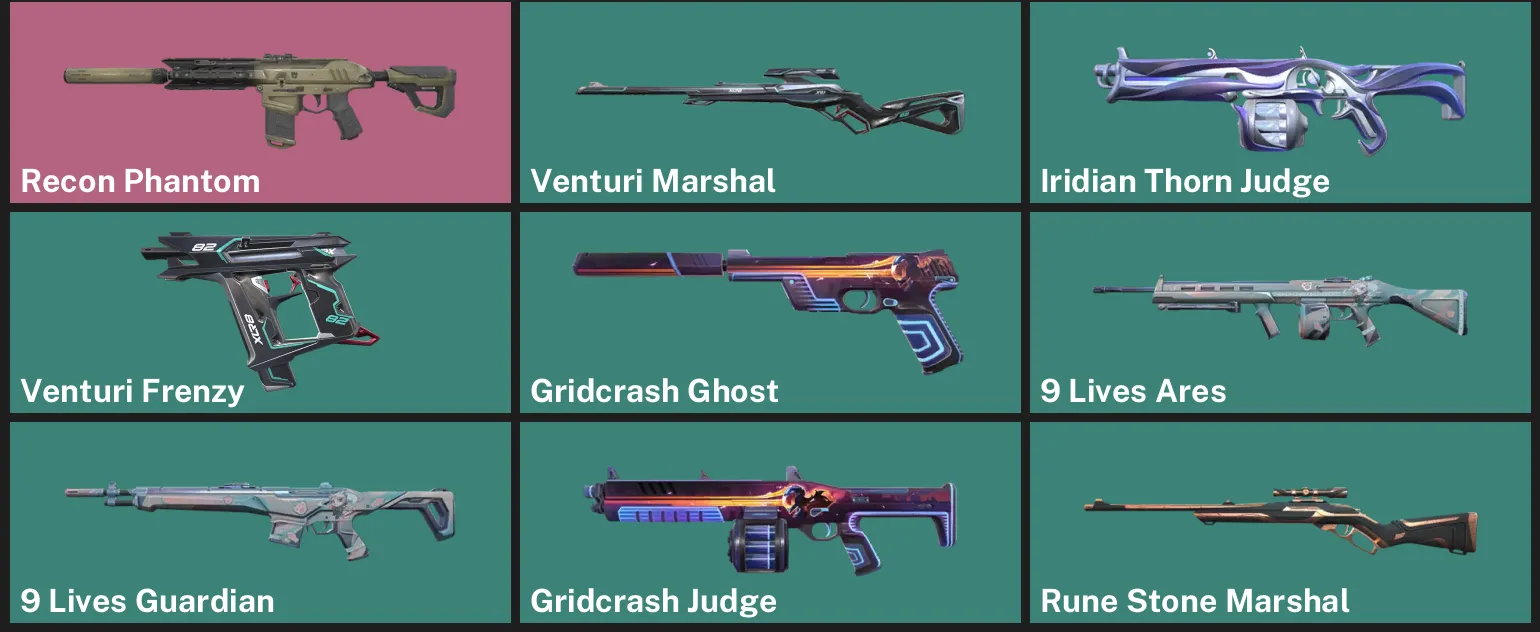 ๐EU ๐ฎ UNRANKED ๐ฏ Recon Phantom โจ Venturi Marshal โจ Iridian Thorn Judge โจ Venturi