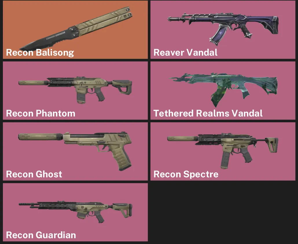 🌎NA 🎮 RANKED READY 🎯 Recon Balisong ⚡ Reaver Vandal 🎯 Recon Phantom ✨ Tethered