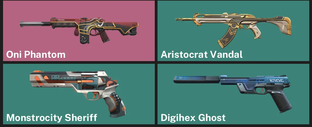 🌏AP 🎮 RANKED READY 🐉 Oni Phantom ✨ Aristocrat Vandal ✨ Monstrocity Sheriff ✨