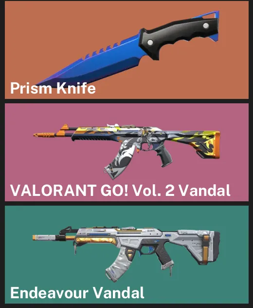 🌍EU 🎮 UNRANKED 🔪 Prism Knife ✨ VALORANT GO! Vol. 2 Vandal ✨ Endeavour Vandal