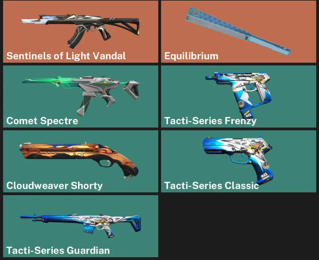 ๐EU ๐ฎ UNRANKED ๐ Sentinels of Light Vandal โจ Equilibrium โจ Comet Spectre โจ