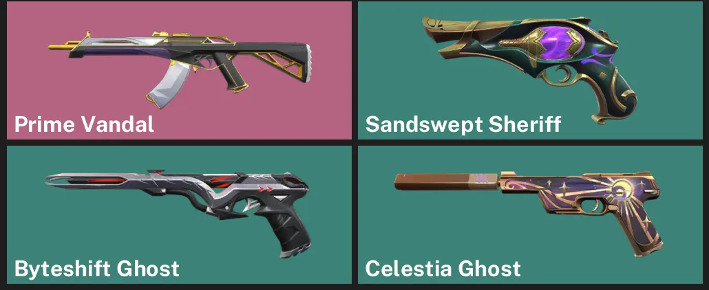 🌏AP 🎮 RANKED READY ⚡ Prime Vandal ✨ Sandswept Sheriff ✨ Byteshift Ghost ✨