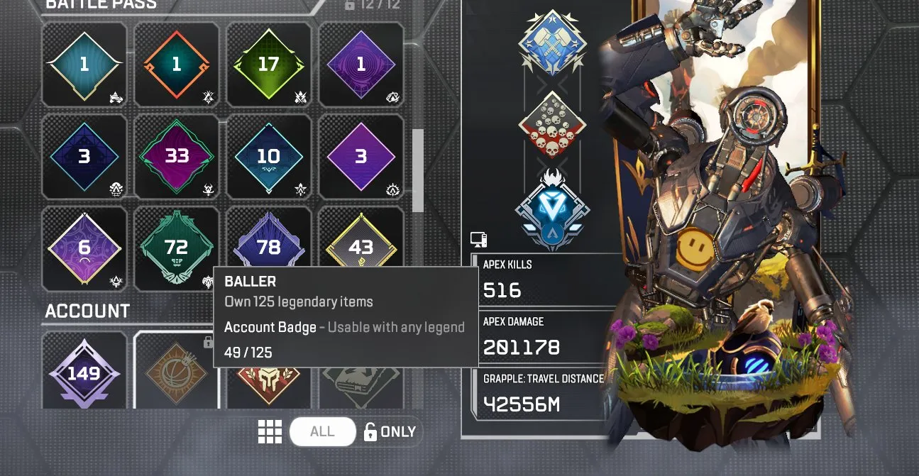 AP682 149 Lvl | 49 Leg Items | Fuse Octane Horizon Valkyrie | Bronze 2 S27 Split2 | Diamond S12 | BP S13 78 S14 72 | 4K+20K Badges Bang Pathfinder Wraith Bloodhound 