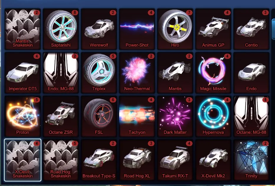 STOCK601 TW Octane, Fennec, Many Painted Cars, 130 Exotic Drops, Black Market Decals and Goal Explosions