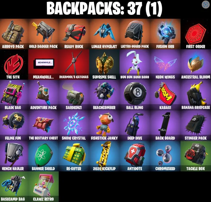 F1183 Gold Brutus, Gold Meowscles, Gold Midas, Rage, Astroworld Cyclone, Astro Jack | 30 Skins, 37 Gliders, 37 Backpacks, 34 Pickaxes, 32 Dances, OG & Event Exclusives