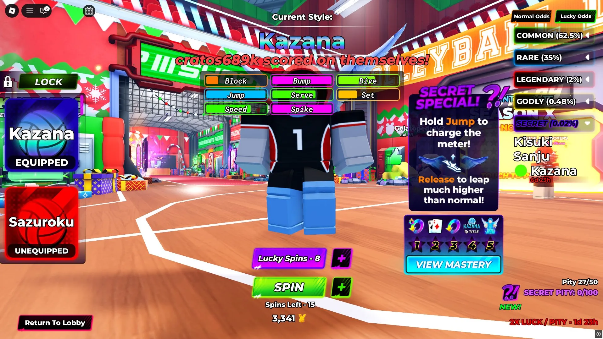 RBL3115 Sanju Kazana Hakka Styles Kazana Wings Trampoline Score Effect 4 Style Slots Account (G) 