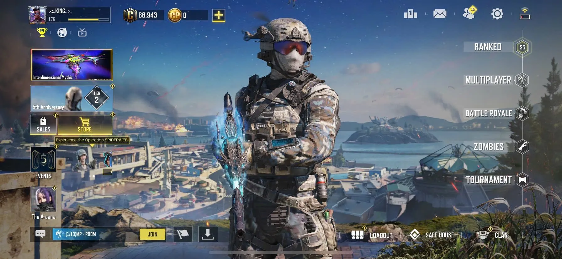 CODM18 High level account with level 176 and battle royale rank Veteran III, 4 mythic weapons, 3 legendary weapon skins 