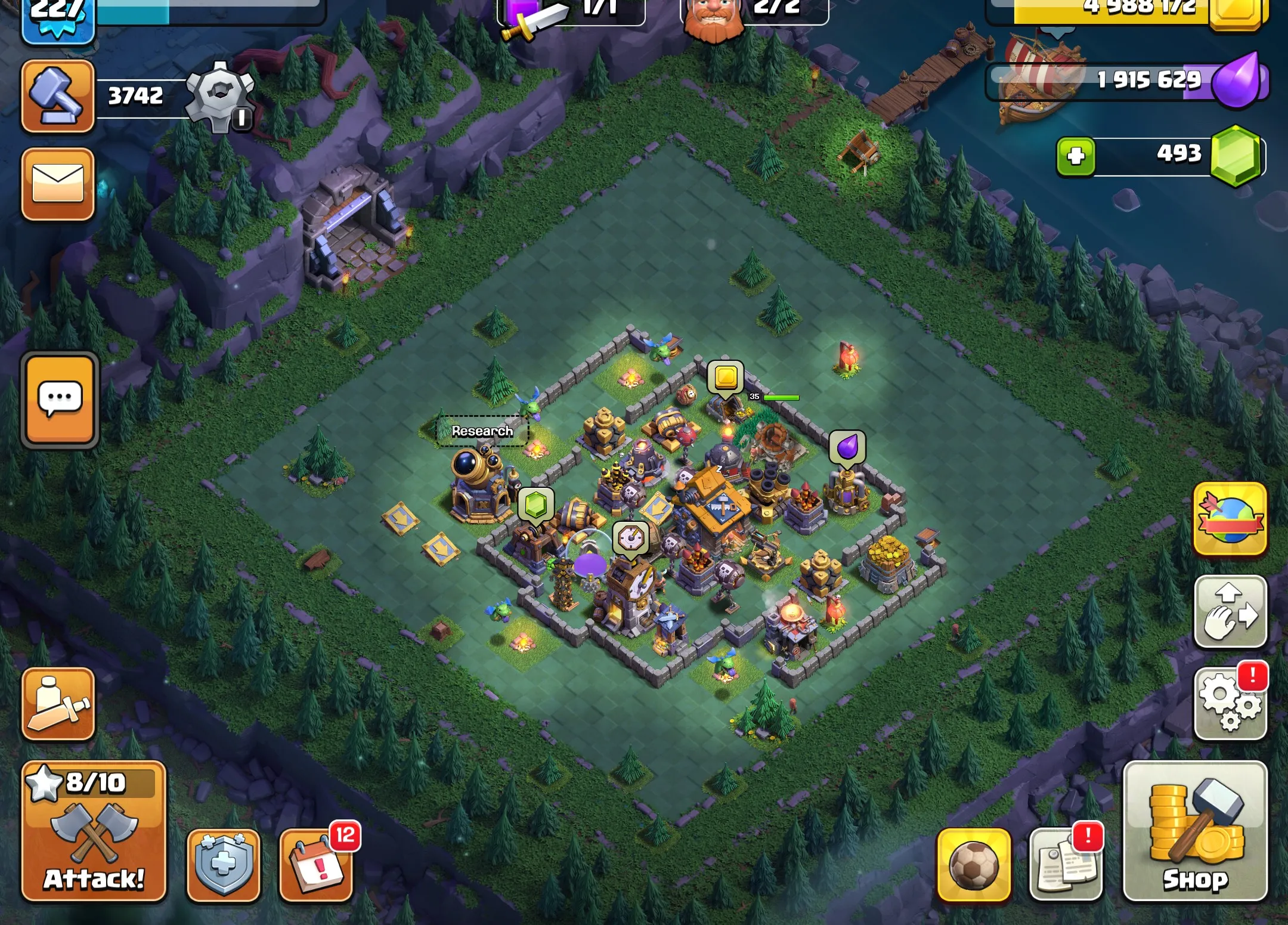 LS815-TH16-NICE PETS-XP 227-BK86 AQ90 GW66 RC40-6 BUILDERS-NICE TROOP-GOOD MAGIC ITEMS-MAX HERO Builder Base-SOME SKINS HERO