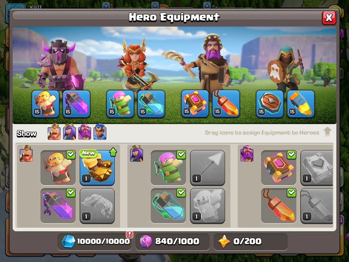 LS815-TH16-NICE PETS-XP 227-BK86 AQ90 GW66 RC40-6 BUILDERS-NICE TROOP-GOOD MAGIC ITEMS-MAX HERO Builder Base-SOME SKINS HERO