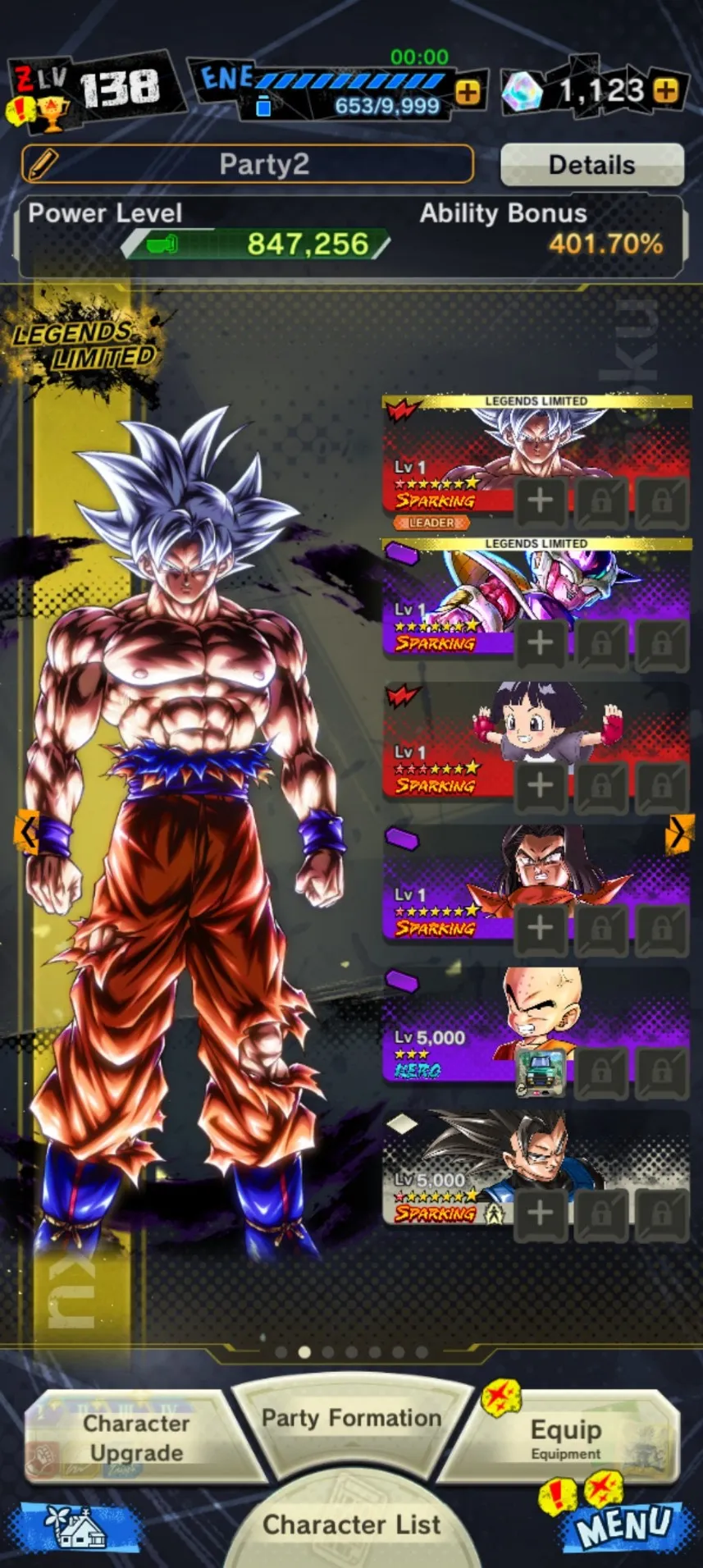 IOS-Android-Super 17-Beast Gohan-Goku Uis 8 Star-Frieza-Android 16-Android 21:Good-Pan 10 star-Have Equipment-DR384