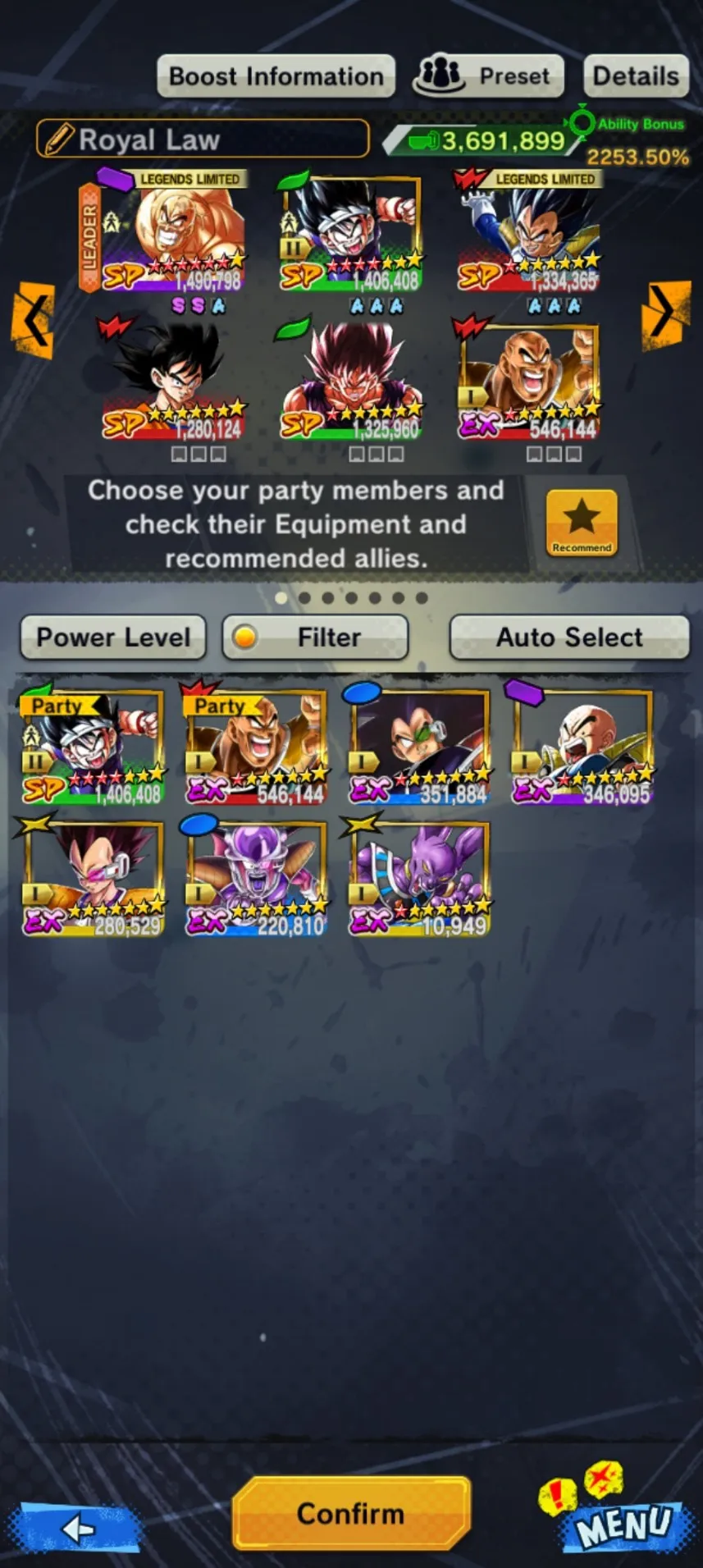 IOS+Android-Level 162-Nappa 13 star+Vegeta+Goku Uis+Trunks and Vegeta+Goku GT+SS God Goku blue+Jiren Zenkai)-Good Zenkai+Sparking-Good Equipment-DR409