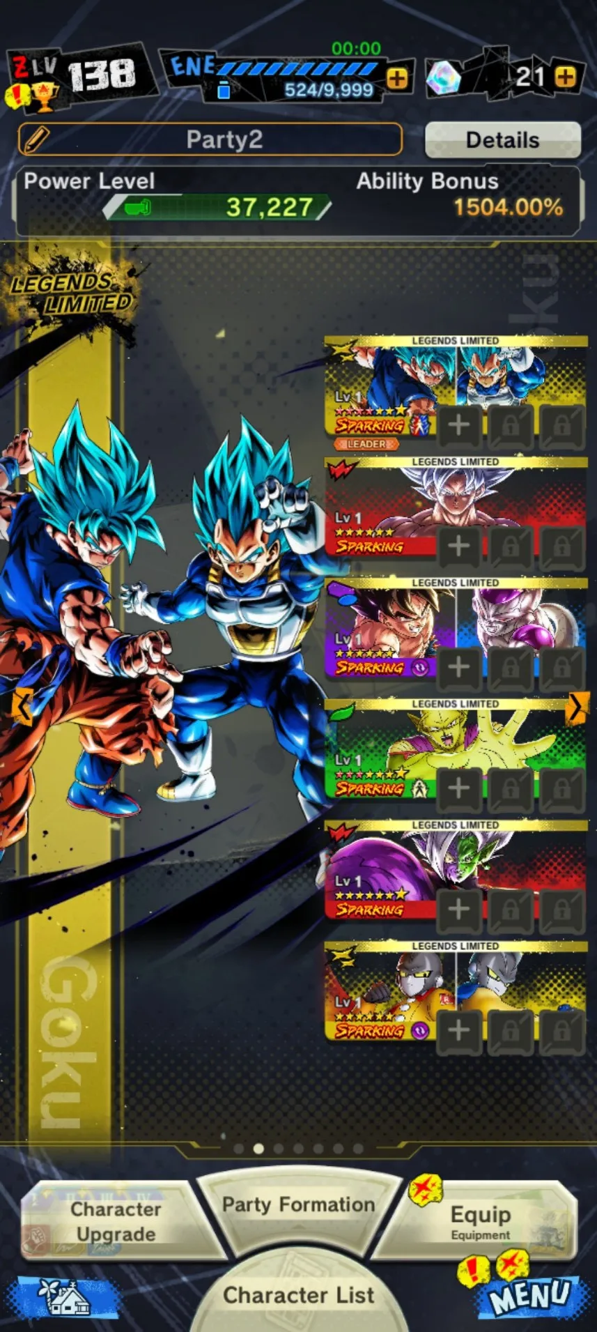 IOS+Android+New Banner Fusion God SS Goku and Vegeta 11 Red star+Broly:Fury 13 Red Star+Piccolo 10 star+Goku and Frieza+Goku Uis+Gammar 1 2)-Have Equipment-DR429