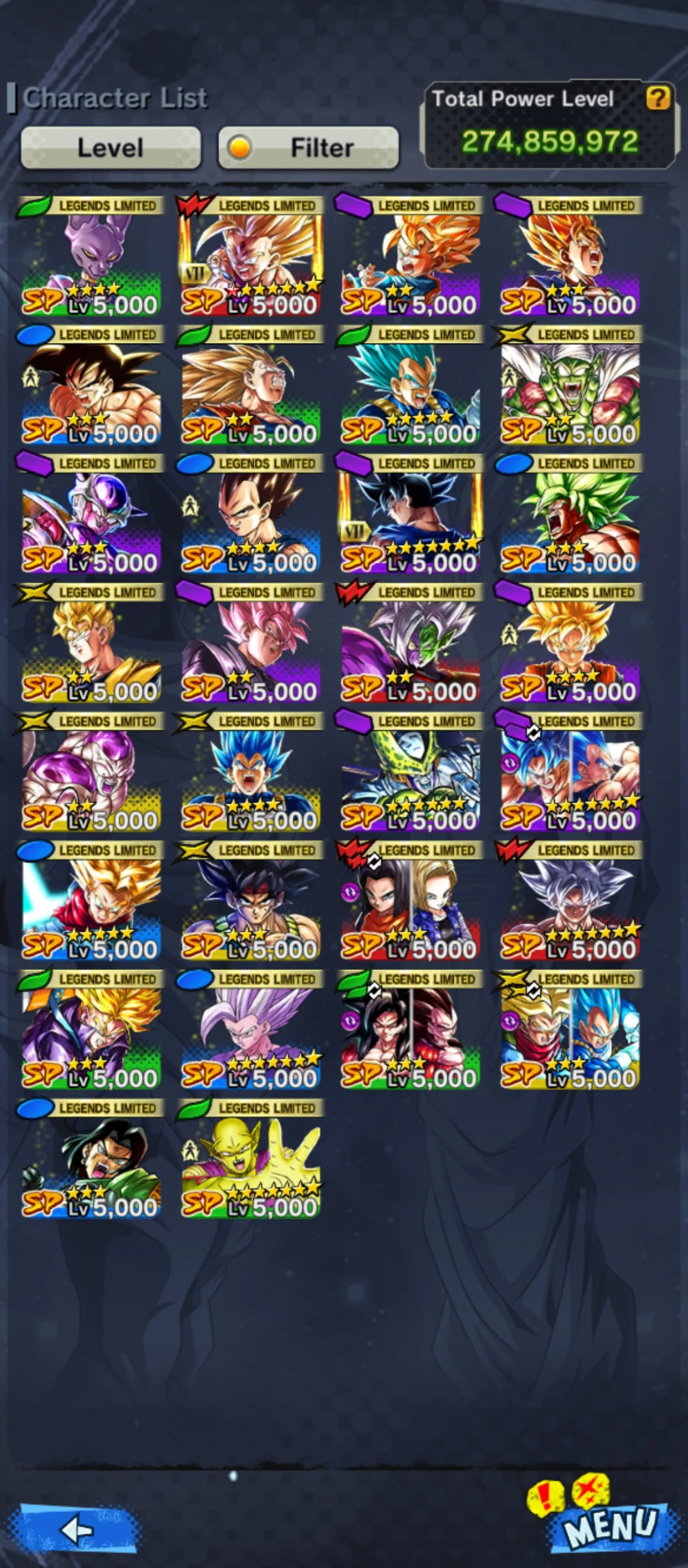 IOS+Android-NICE ACC-LVL 224-UL Vegito Blue+30 Legends Limited+Sparking+Zenkai Good Star+Vip Equipment-Goku Uis Zenkai+Beast Gohan+Piccolo Orange+Android 17+Goku And Vegeta+God SS Vegeta+SS 4 Goku and Vegeta-DR466