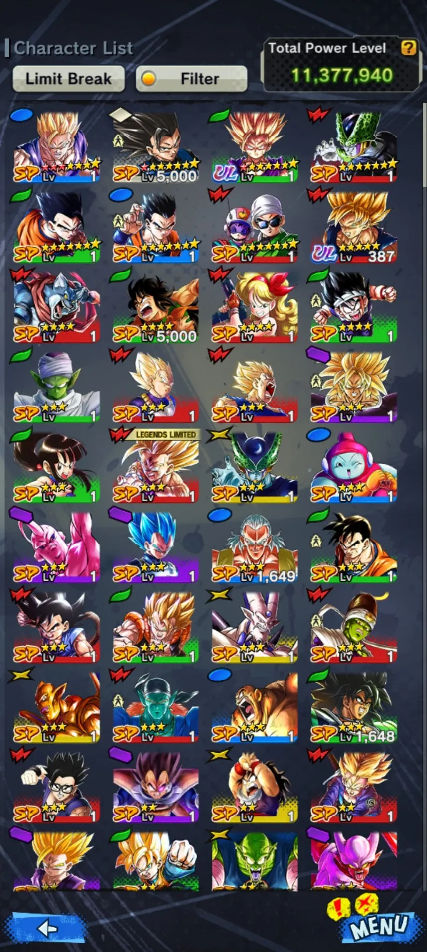 IOS+Android-UL SS 2 Gohan 8 Star-Beast Gohan+SS Gohan-SS 2 Gohan+Cell-Have Equipment-DR489