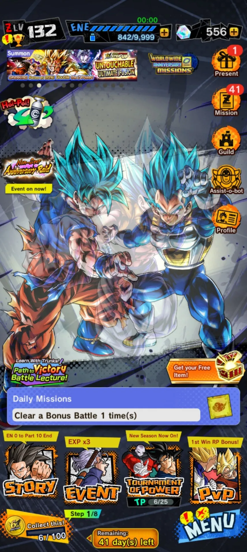 IOS+Android-2 New Banner-Fusion God SS Goku and Vegeta+Vegeta and Goku-Goku Uis+SS 2 and SS 3 Goku and Vegeta+Goku Kid+God SS Vegeta)Broly-Have Equipment-DR485