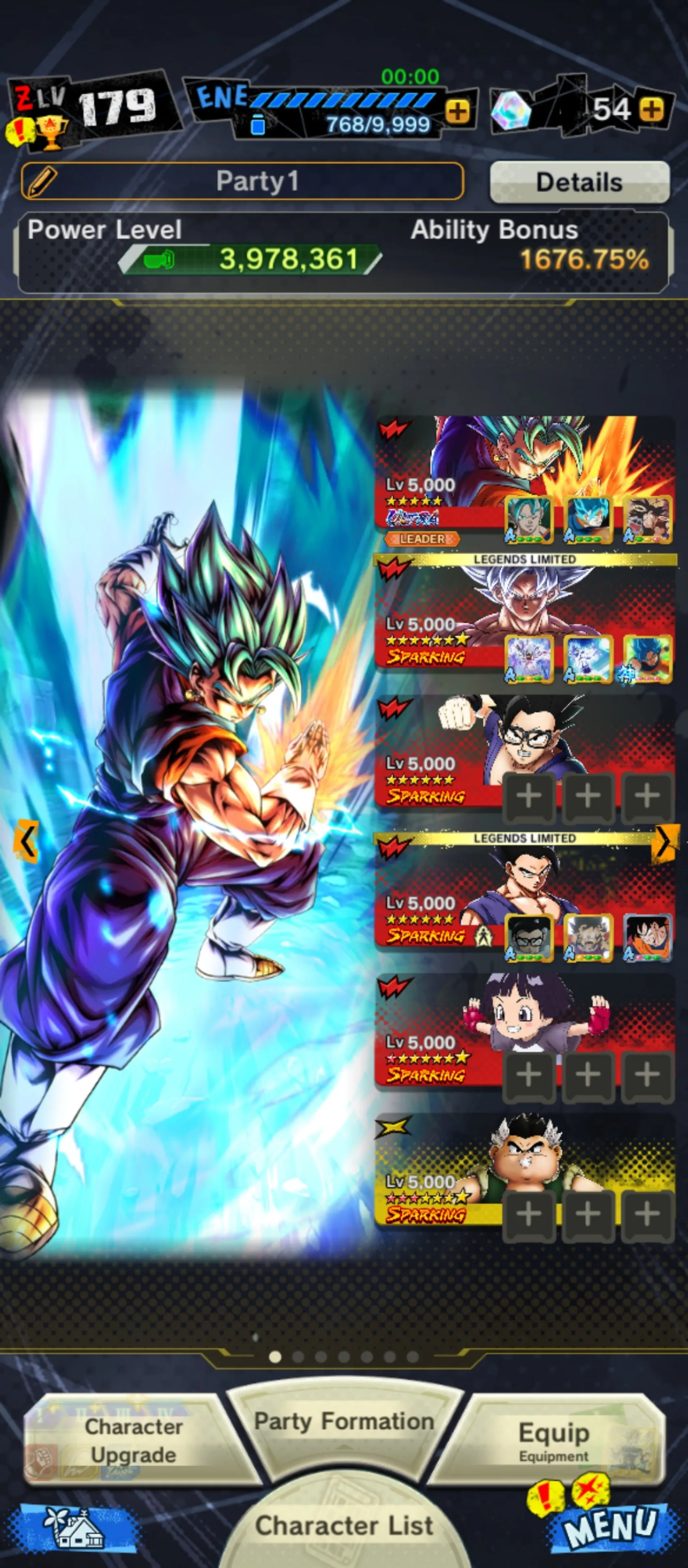IOS+Android-UL Vegtio Blue+17 Legends Limited(Super #17+Ultimate Gohan+Goku Uis+Piccolo+God SS Goku+SS2 SS3 Goku and Vegeta+Cell+Trunks and Vegeta)-Have Equipment-DR496