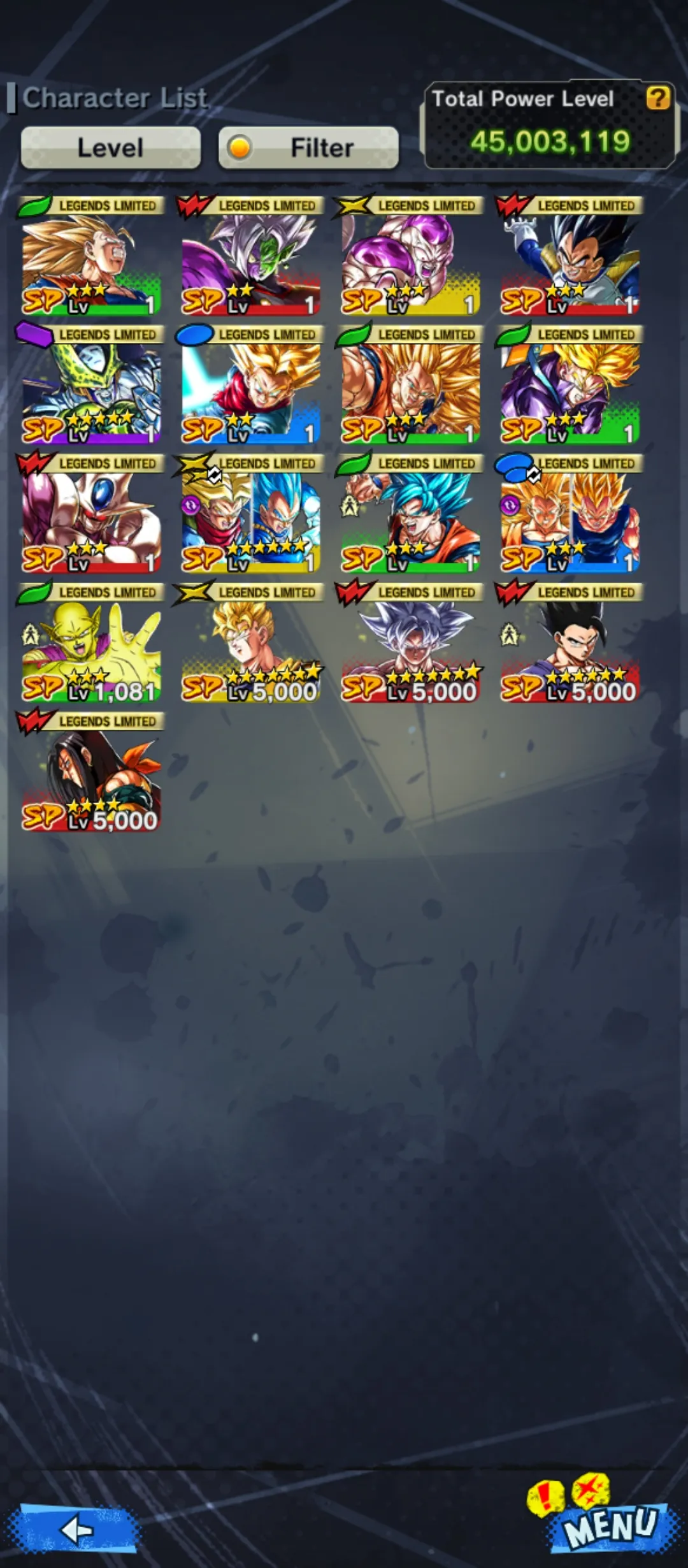 IOS+Android-UL Vegtio Blue+17 Legends Limited(Super #17+Ultimate Gohan+Goku Uis+Piccolo+God SS Goku+SS2 SS3 Goku and Vegeta+Cell+Trunks and Vegeta)-Have Equipment-DR496