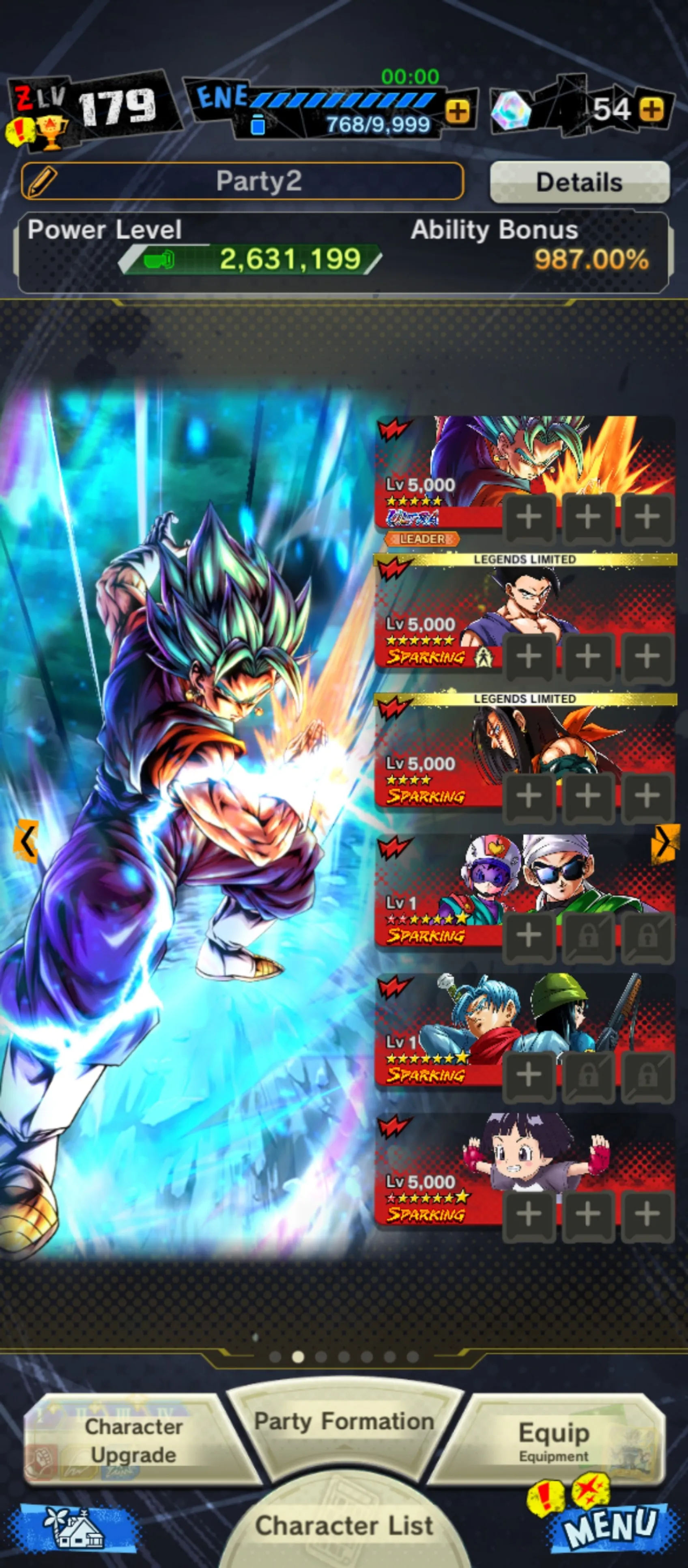 IOS+Android-UL Vegtio Blue+17 Legends Limited(Super #17+Ultimate Gohan+Goku Uis+Piccolo+God SS Goku+SS2 SS3 Goku and Vegeta+Cell+Trunks and Vegeta)-Have Equipment-DR496