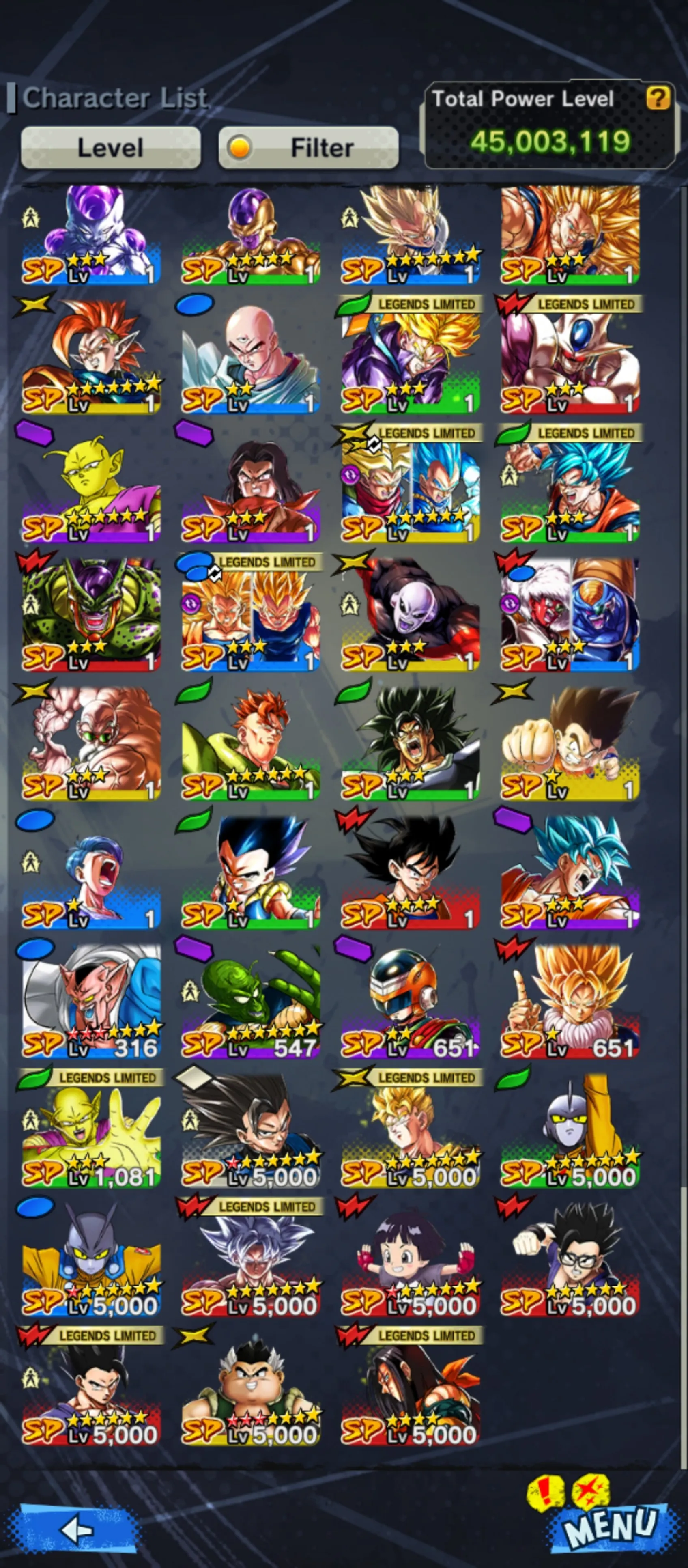 IOS+Android-UL Vegtio Blue+17 Legends Limited(Super #17+Ultimate Gohan+Goku Uis+Piccolo+God SS Goku+SS2 SS3 Goku and Vegeta+Cell+Trunks and Vegeta)-Have Equipment-DR496