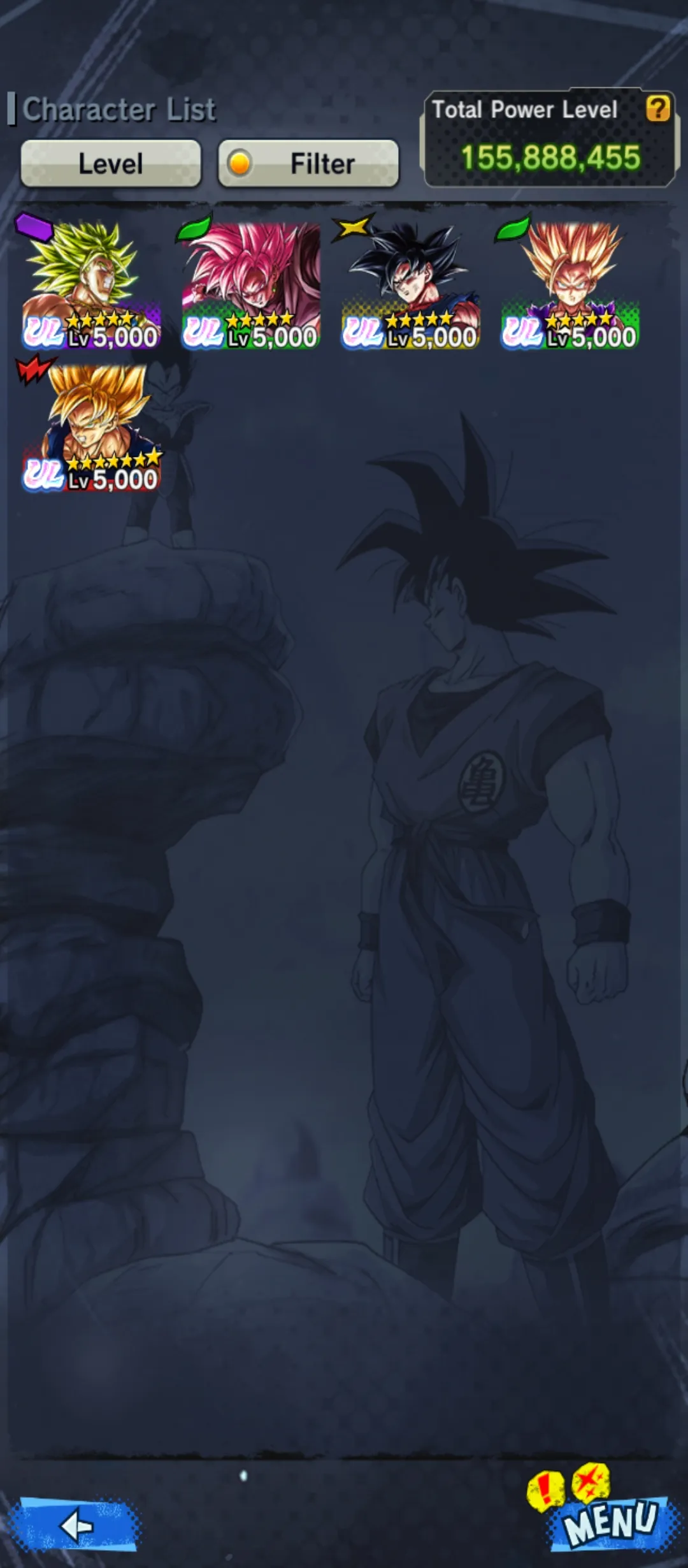 IOS+Android-5 UL(Gohan+Goku Uis+Rose+Broly)+17 LF(Goku and Bardock+Goku and Freiza+SS 4 Goku and Vegeta+SS 3 Goku+Namek Goku+God SS Vegtio)-Good Sparking+Zenkai+Equipment-DR501