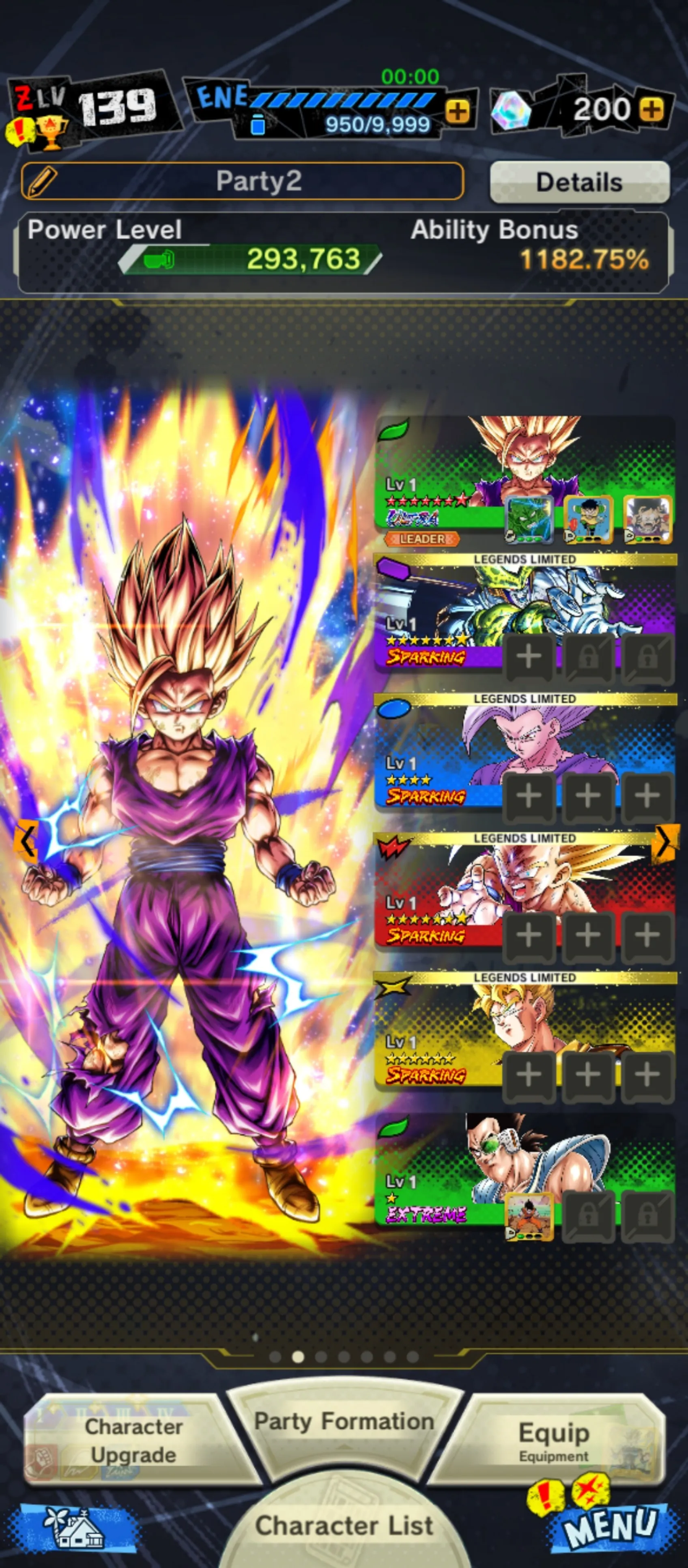 IOS+Android-UL Gohan Full Red Star+Goku+Beast Gohan+SS Gohan 7 star+Perfect Cell 7 Star-Have Equipment-Soul+Event-DR506