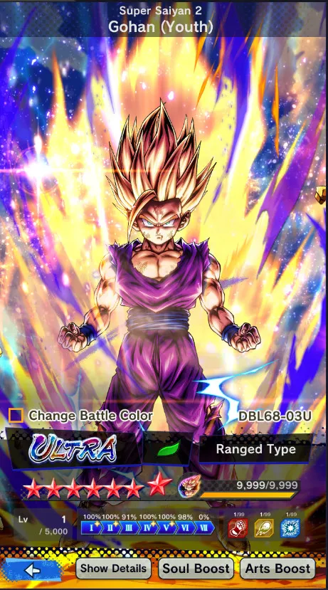 IOS+Android-UL Gohan Full Red Star+Goku+Beast Gohan+SS Gohan 7 star+Perfect Cell 7 Star-Have Equipment-Soul+Event-DR506