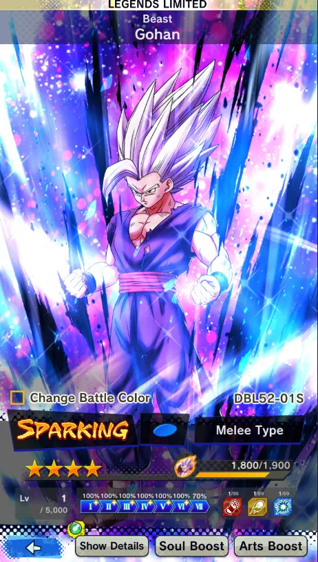 IOS+Android-UL Gohan Full Red Star+Goku+Beast Gohan+SS Gohan 7 star+Perfect Cell 7 Star-Have Equipment-Soul+Event-DR506
