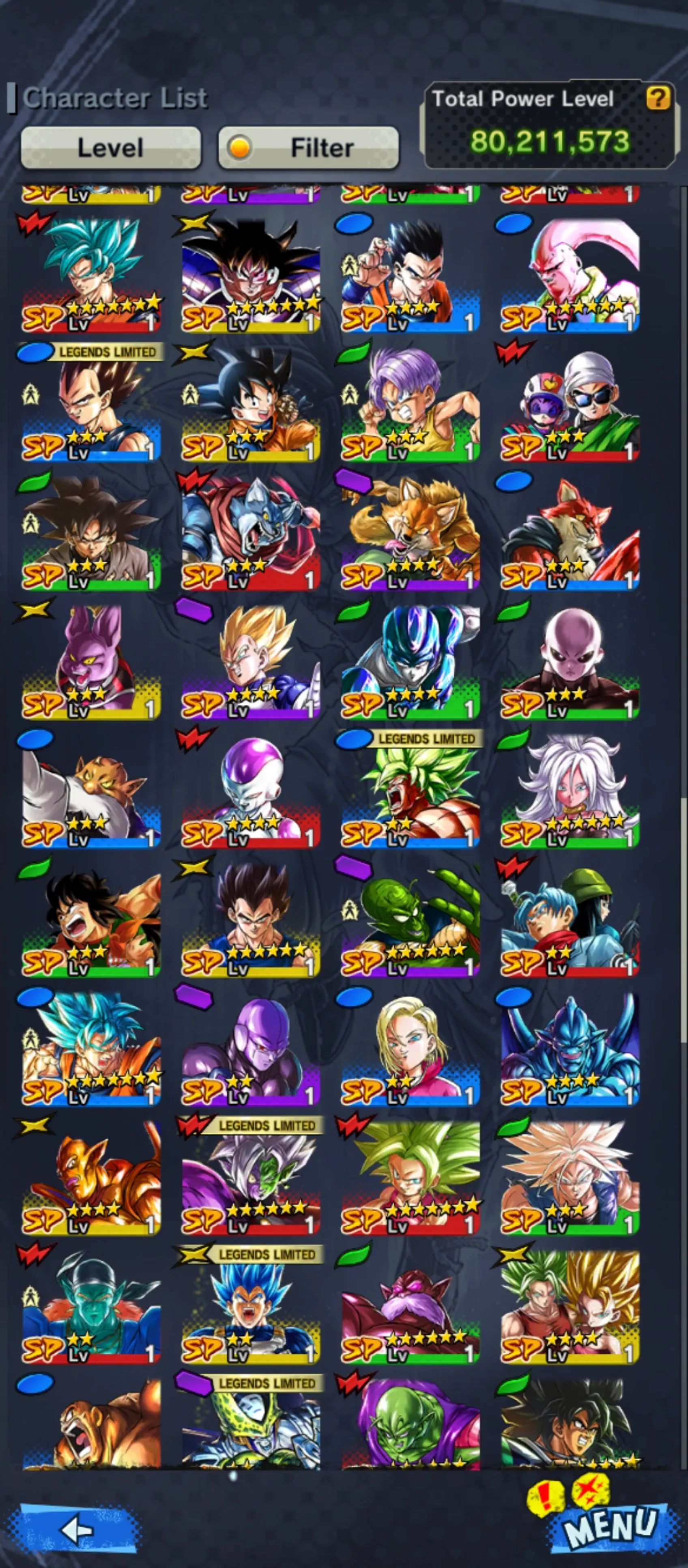 IOS+Android-VIP Team GT-20 Legends Limited(Goku GT Full Red star+SS4 Gogeta+SS3 Goku+SS4 Goku and Vegeta+Goku Kid)-Nice Equiment+Many Sparking Good star-DR517